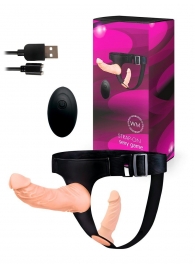 Женский страпон с 2 насадками, вибрацией и пультом ДУ - Erowoman-Eroman - купить с доставкой в Кургане