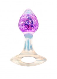 Сиреневатая анальная пробка с ручкой - 8,5 см. - AnaLove