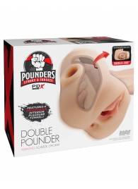 Телесный мастурбатор с вибрацией Double Pounder Vibrating Squeeze Stroker - Pipedream - в Кургане купить с доставкой