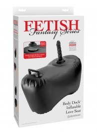 Черное надувное кресло с платформой для фиксации дилдо Body Dock Inflatable Love Seat - Pipedream - купить с доставкой в Кургане