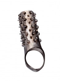 Дымчатая насадка на пенис с шипами и выпуклостями - 12,5 см. - Sex Expert - в Кургане купить с доставкой