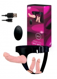 Женский страпон с 3 насадками и вибрацией - Erowoman-Eroman - купить с доставкой в Кургане