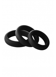 Набор из 3 черных эрекционных колец Smooth Silicone Cockring Pack - Dream Toys - в Кургане купить с доставкой