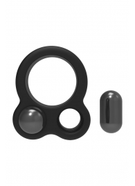Черное эрекционное кольцо с утяжелителями Cockring Dual Weight - Dream Toys - в Кургане купить с доставкой
