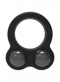 Черное эрекционное кольцо с утяжелителями Cockring Dual Weight - Dream Toys - в Кургане купить с доставкой