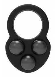 Черное эрекционное кольцо с утяжелителями - Dream Toys - в Кургане купить с доставкой