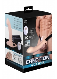 Телесный полый страпон с вибрацией Erection Agents - 24,1 см. - NMC - купить с доставкой в Кургане