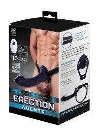 Черный полый страпон с вибрацией Erection Agents - 24,1 см. - NMC - купить с доставкой в Кургане