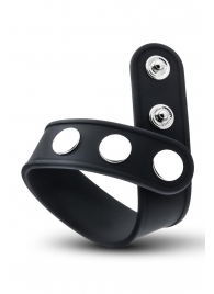 Черное эрекционное кольцо на кнопках - Blush Novelties - в Кургане купить с доставкой