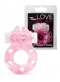 Розовое эрекционное виброкольцо в форме зайчика - 1137 - в Кургане купить с доставкой