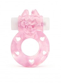 Розовое эрекционное виброкольцо в форме зайчика - 1137 - в Кургане купить с доставкой