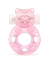 Розовое эрекционное виброкольцо в форме мишки - 1137 - в Кургане купить с доставкой