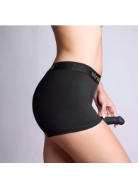 Черные трусики-боксеры для фиксации насадок Strap-on-me Harness Lingerie Allure - size XL - Strap-on-me - купить с доставкой в Кургане