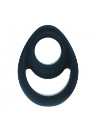 Черное эрекционное кольцо Double Ergo Silicone Cockring - Shots Media BV - в Кургане купить с доставкой