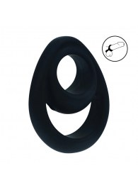Черное эрекционное кольцо Double Ergo Silicone Cockring - Shots Media BV - в Кургане купить с доставкой