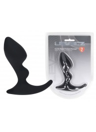 Черная анальная пробка для массажа простаты Double Ripple Silicone Prostate Massager - Shots Media BV - в Кургане купить с доставкой