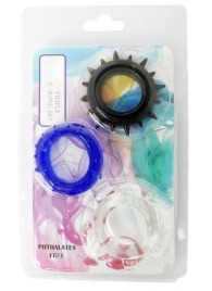 Набор из 3 эрекционных колец разного цвета и рельефа - Boys of Toys - в Кургане купить с доставкой