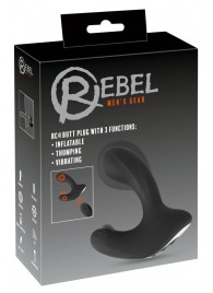 Черная анальная вибропробка с функцией расширения RC Butt Plug with 3 functions - Orion - в Кургане купить с доставкой