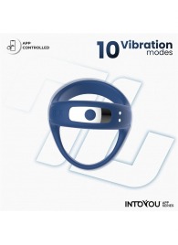 Синее интерактивное эрекционное виброкольцо Rank - Intoyou - в Кургане купить с доставкой