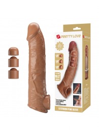 Карамельный фаллоудлинитель с подхватом мошонки Silas - 26 см. - Baile - в Кургане купить с доставкой