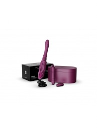 Фиолетовая секс-машина с функцией нагрева, насадками и присоской Sesh - Zalo - купить с доставкой в Кургане