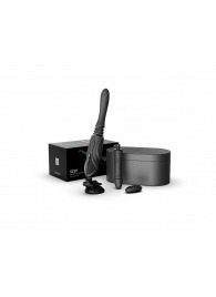 Черная секс-машина с функцией нагрева, насадками и присоской Sesh - Zalo - купить с доставкой в Кургане