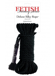 Черная веревка для фиксации Deluxe Silky Rope - 9,75 м. - Pipedream - купить с доставкой в Кургане