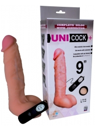 Фаллическая насадка Харнесс UNICOCK 9  с вибрацией - 24 см. - LOVETOY (А-Полимер) - купить с доставкой в Кургане