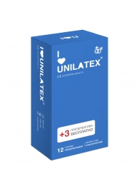 Классические презервативы Unilatex Natural Plain - 12 шт. + 3 шт. в подарок - Unilatex - купить с доставкой в Кургане