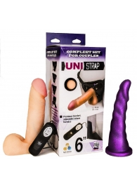 Вибрострапон с двумя насадками UniStrap - 18 и 18 см. - LOVETOY (А-Полимер) - купить с доставкой в Кургане