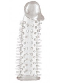 Прозрачная насадка на половой член с закрытой головкой и шипами - 12,5 см. - Toyfa Basic - в Кургане купить с доставкой