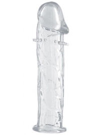 Гладкая прозрачная насадка с усиками под головкой - 12,5 см. - Toyfa Basic - в Кургане купить с доставкой