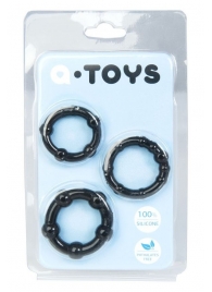 Набор из 3 чёрных эрекционных колец A-toys - A-toys - в Кургане купить с доставкой