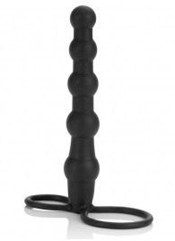 Насадка на пенис для двойного проникновения Silicone Beaded Double Rider - 14 см. - California Exotic Novelties - в Кургане купить с доставкой