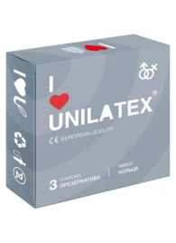 Презервативы с рёбрами Unilatex Ribbed - 3 шт. - Unilatex - купить с доставкой в Кургане