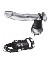 Кольцо на член и мошонку Cock Ring With 2  Ball Stretcher And Optional Weight Ring - BlueLine - в Кургане купить с доставкой