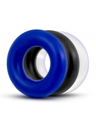 Набор из 3 разноцветных колец Stay Hard Donut Rings - Blush Novelties - в Кургане купить с доставкой