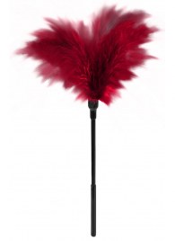 Пластиковая метелочка с красными пёрышками Small Feather Tickler - 32 см. - Blush Novelties - купить с доставкой в Кургане