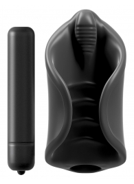 Чёрный мастурбатор Vibrating Silicone Stimulator с вибрацией - Pipedream - в Кургане купить с доставкой