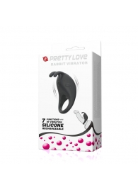 Чёрное эрекционное кольцо с вибрацией Rabbit Vibrator - Baile - в Кургане купить с доставкой