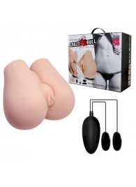 Реалистичный мастурбатор с вибрацией и двумя тоннелями - вагиной и анусом - Baile - в Кургане купить с доставкой