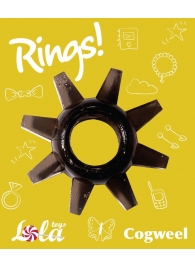 Чёрное эрекционное кольцо Rings Cogweel - Lola Games - в Кургане купить с доставкой