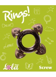 Чёрное эрекционное кольцо Rings Screw - Lola Games - в Кургане купить с доставкой