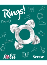 Прозрачное эрекционное кольцо Rings Screw - Lola Games - в Кургане купить с доставкой