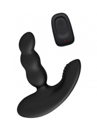 Черный силиконовый стимулятор простаты Levett Nitoc с пультом ДУ - Levett - в Кургане купить с доставкой