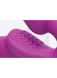 Ярко-розовый безремневой вибрострапон Evoke Vibrating Strapless Silicone Strap-on Dildo - XR Brands - купить с доставкой в Кургане