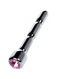 Серебристый уретральный плаг со стразом - 7 см. - ToyFa - купить с доставкой в Кургане