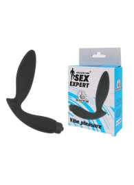 Чёрный вибростимулятор простаты Sex Expert Vibe Pleasure - Sex Expert - в Кургане купить с доставкой
