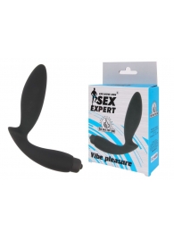 Чёрный вибростимулятор простаты Sex Expert Vibe Pleasure - Sex Expert - в Кургане купить с доставкой