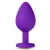 Фиолетовая анальная пробка Bling Plug Large с золотистым стразом - 9,5 см. - Blush Novelties - купить с доставкой в Кургане